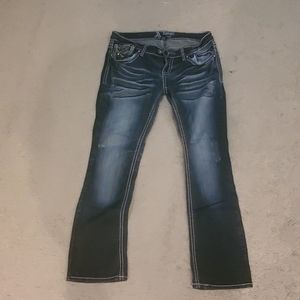 Antique Rivet Embellished Low Rise Jeans 31